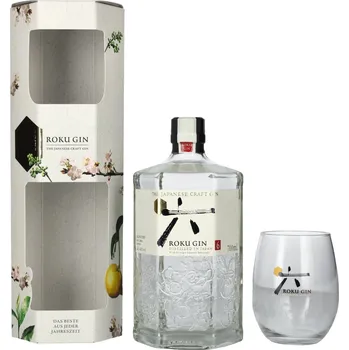 Gin Roku The Japanese Craft Gin 43% 0,7L (Dárkové balení + sklenice)