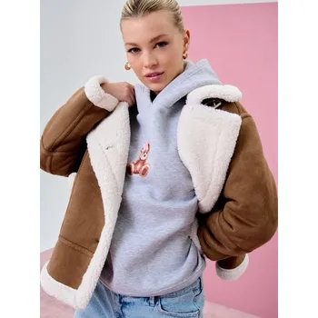 Sinsay - Pilotní bunda s kožíškem - hnědá - 612FH-82X - 612FH-82X-XXL