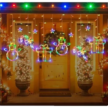 Vánoční dekorace Vánoční LED světýlka na okno - závěsné tvary s ovladačem 5,6 m