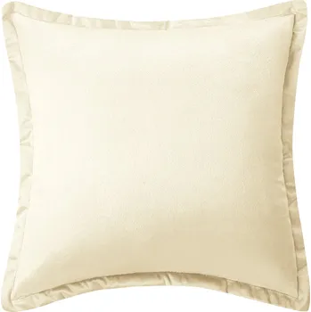 Polštář DEKORAČNÍ POVLEČENÍ NA POLŠTÁŘ S VOLÁNKEM VELVET 40X40 CM MĚKKÉ KRÉMOVÉ