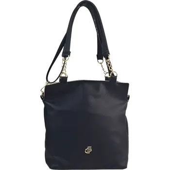 Módní doplněk GROSSO Černá elegantní kabelka přes rameno se zlatými doplňky