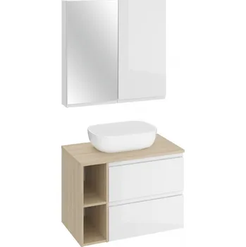 Nábytek CERSANIT - SET B690 MODUO (umyvadlo 50, deska 80, skříňka 60, modul 20, záv. a zrc. skříňka) S801-446