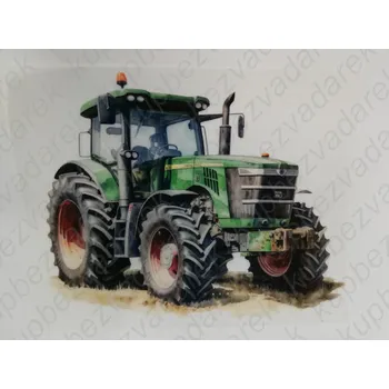Nažehlovací obrázek na folii - traktor zelený - 16,5 x 21 cm