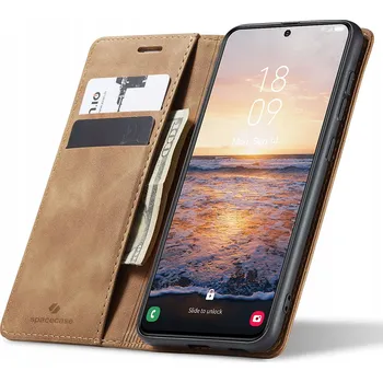 Pouzdro na mobilní telefon Pouzdro s klopou Spacecase pro Samsung Galaxy S23 Plus hnědé