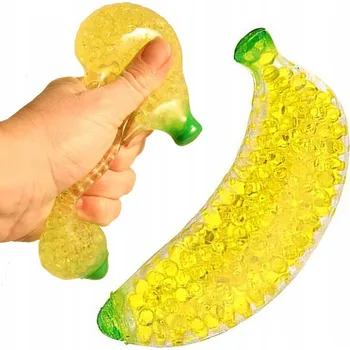 Hračka pro nejmenší Banán Mačkací Hračka s kuličkami 13 cm Jellyball Banana