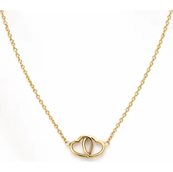 Náhrdelník Zlacený ocelový náhrdelník – Dvojité srdce
