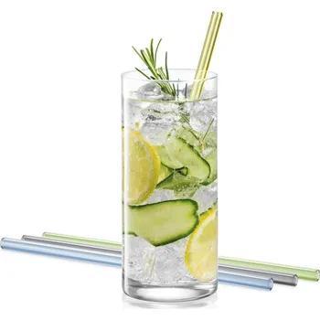 TESCOMA Skleněné slámky myDRINK, 4 ks, s čisticím kartáčkem