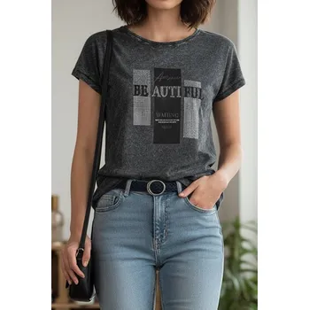 Dámské tričko tm šedá