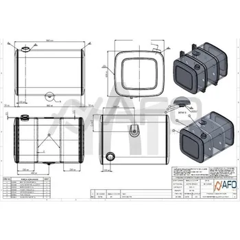 Palivová nádrž Nádrž palivová DAF 340L 960X670X620 901583
