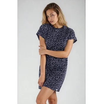 Dámská noční košile Dámská noční košile Zuzi černá se srdíčky L