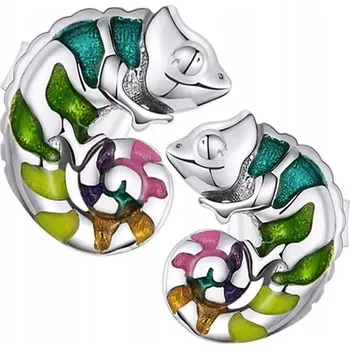 Náušnice Stříbrné Náušnice Náušnice Pro Dívku Chameleon Stříbro 925 Trusky