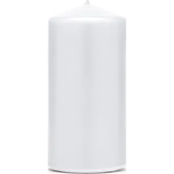 Svíčka Matná klubová svíčka BÍLÁ, silná, kmenová 12x6 cm – na přijímání, svatba, narozeniny