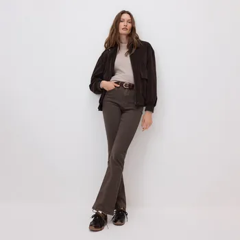 Reserved - Džíny bootcut s rozšířenými nohavicemi - hnědá - 752FZ-89J - 752FZ-89J-46