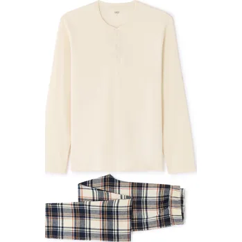 Pánské pyžamo Celio Mipyjsmart Celio modrá | krémová 3504857