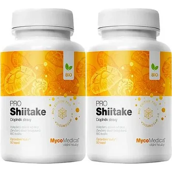 MycoMedica Shiitake PRO 2x 90 kapslí (Garantovaný obsah beta 1,3/1,6 glukanů min. 35 %)