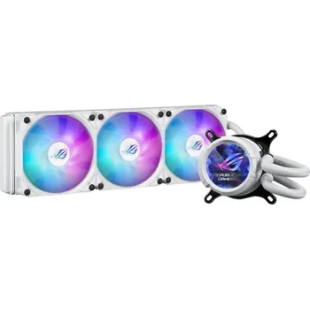 PC ventilátor ASUS vodní chladič CPU AIO ROG STRIX LC III 360 ARGB LCD WHITE, 3x120mm, LCD Displej, LGA1851, AM5, bílá