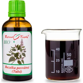 Doplněk stravy Bylinné kapky s.r.o. Bazalka posvátná (tulsí) BIO - bylinné kapky (tinktura) 50 ml