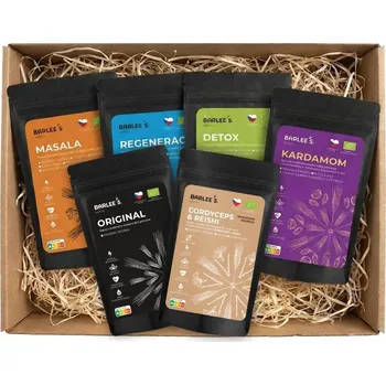 Dárkový potravinový koš BARLEE´S DÁRKOVÝ BALÍČEK - 6x 100g