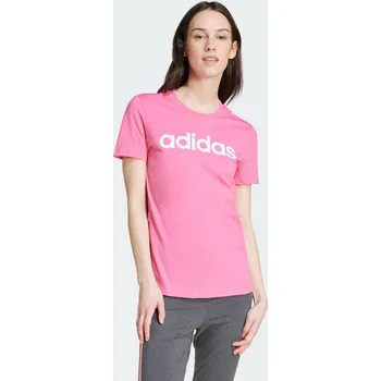ADIDAS Tričko Essentials Slim Logo S BÍLÁ|RŮŽOVÁ