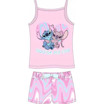 Dívčí pyžamo Dívčí pyžamo, souprava top a kraťasy Lilo&Stitch 1959 RŮŽOVÁ VEL. 92