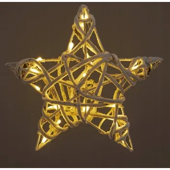 Vánoční dekorace Vánoční hvězda závěsná 15 LED 40 cm SVÍTÍCÍ Velká XXL Krásná Boho