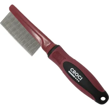 Kosmetika pro psa Hřeben hustý blešák vínový Croci