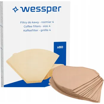 Příprava kávy Papírové filtry do kávovarů Wessper 80 ks velikost 4