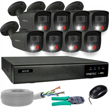 Bezpečnostní kamera Sada pro monitoring 8 kamer 4K 8Mpx grafitové IP PoE detekce bez disku