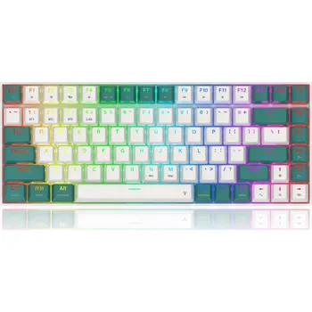 Klávesnice Mechanická klávesnice Redragon K678 Pro Singed Bílo-Zelená Herní