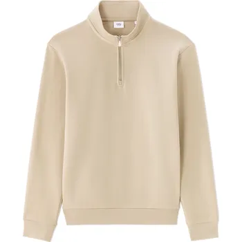 Pánské oblečení Celio Metreuk pánská mikina s límcem Celio krémová 3504940