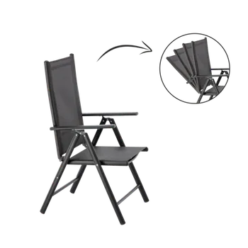 Pro-Tech shop Zahradní skládací židle, šedá 66x56x107cm 62428&nbsp;TIH3804