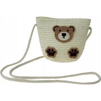 Kabelka Taška přes rameno z rafie s medvídkem
