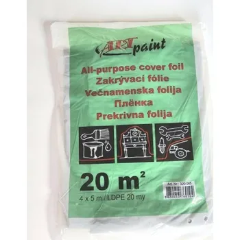 Zakrývací fólie na malování Fólie zakrývací LDPE, 20 µm, 4 x 5 m, neprůsvitná