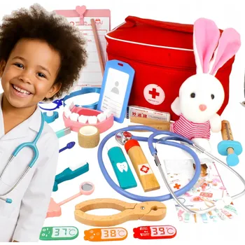 Dřevěná hračka Lékařská sada Stator dřevěná, 38 dílů, vícebarevná