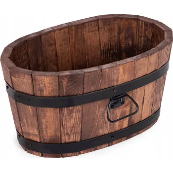 Květináč Květináč dřevěný hnědý Drewdon 50 cm x 29 cm x 26 cm