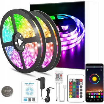 LED osvětlení LED pásek 30 m RGB 5050 WiFi dálkový ovladač, ovládání přes aplikaci Tuya