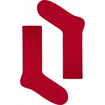 Pánské ponožky Klasické červené ponožky s proužky TakaPara z merino vlny, velikost 36-40