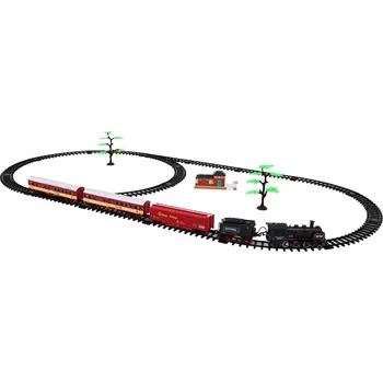 Vláček a vláčkodráha Elektrický vláček stylizovaný jako skutečný vlak + parní lokomotiva