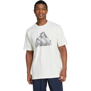 Pánské oblečení Pánské triko s krátkým rukávem ADIDAS-M FI LOGO T-IW2653-Beige Béžová L