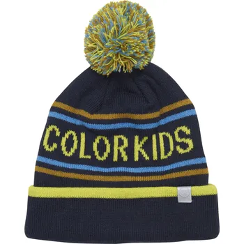 Čepice Chlapecká zimní čepice COLOR KIDS-Hat logo CK, sulphur spring Modrá 56 cm