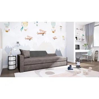 Pohovka Rozkládací pohovka s úložným prostorem Buffy levá opěrka šedá