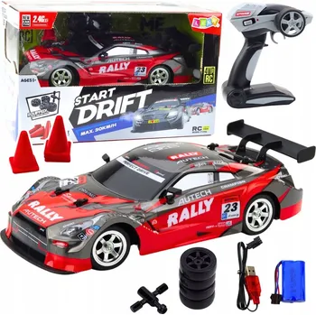 RC model auta RC auto na dálkové ovládání 1:16 DRIFT 30 KM/H LED – ČERVENÁ VERZE