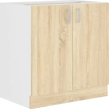 Kuchyňská linka ESTRELLA, dolní skříňka 80 D 2F BB, korpus: bílá, dvířka: dub sonoma + vyzvednutí ZDARMA