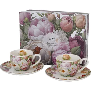 DUO PORCELAIN Dva šálky na espresso s podšálky 969891