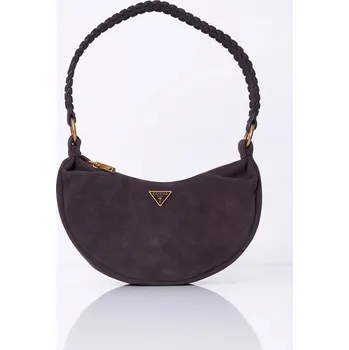 Kabelka Guess kabelka z pravé semišové kůže hnědá