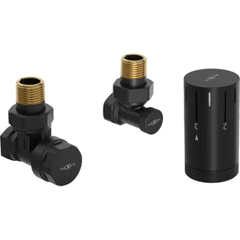 Vodovodní baterie Mexen G05, úhlová termostatická souprava, černá matná, W901-958-70