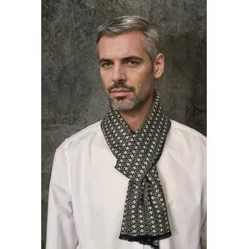 Šála Classic Scarf Pánská elegantní vlněná oboustranná šála béžová