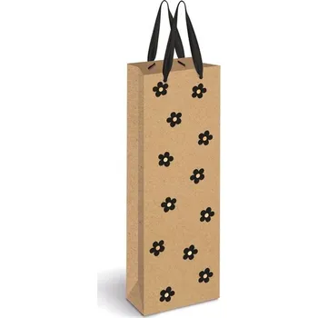 Dárková taška Papírová taška Interdruk Kraft Gold hnědá 36x8x13 cm