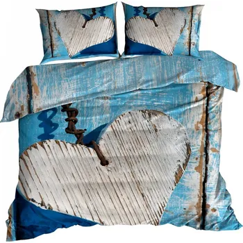 Povlečení 3D Bavlna saténové Povlečení 140x200 cm BÍLÉ SRDCE