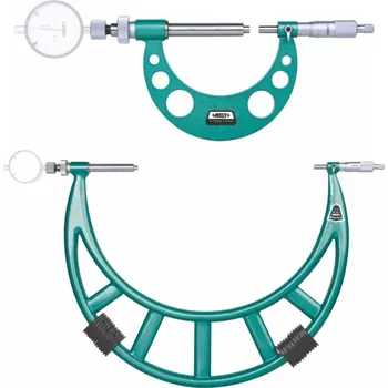 Mechanický mikrometr velkých rozsahů a pro připojení úchylkoměru INSIZE 3296 Rozsah: 0-100 mm, Typ: S integrovanou řehtačkou